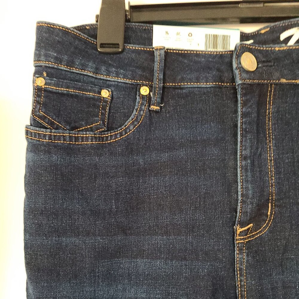 SEVEN 7 HIGH RISE BLUE BREEZY CROPPED RAW HEM JEANS HIGH RISE SKIMMER SIZE 12 - Picture 4 of 11